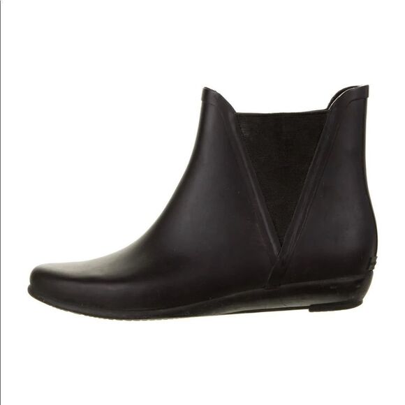 LOEFFLER RANDALL Rubber Ankle Chelsea Rain boot Waterproof Black 8 - Picture 2 of 14
